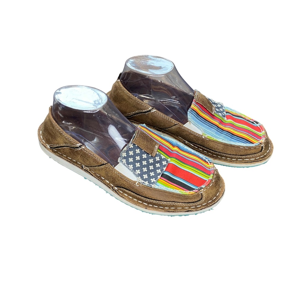 Very G Women Brown Serape Star Print Slip On Loafers VGSP0112-251 Size 9.5